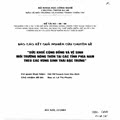 Nghiên cứu các vấn đề môi trường nông thôn Việt Nam theo các vùng sinh thái đặc trưng, dự báo xu thế diễn biến, đề xuất các chính sách và giải pháp kiểm soát thích hợp - ĐTN: Sức khoẻ cộng đồng và vệ sinh môi trường nông thôn tại các tỉnh phía Nam theo cá